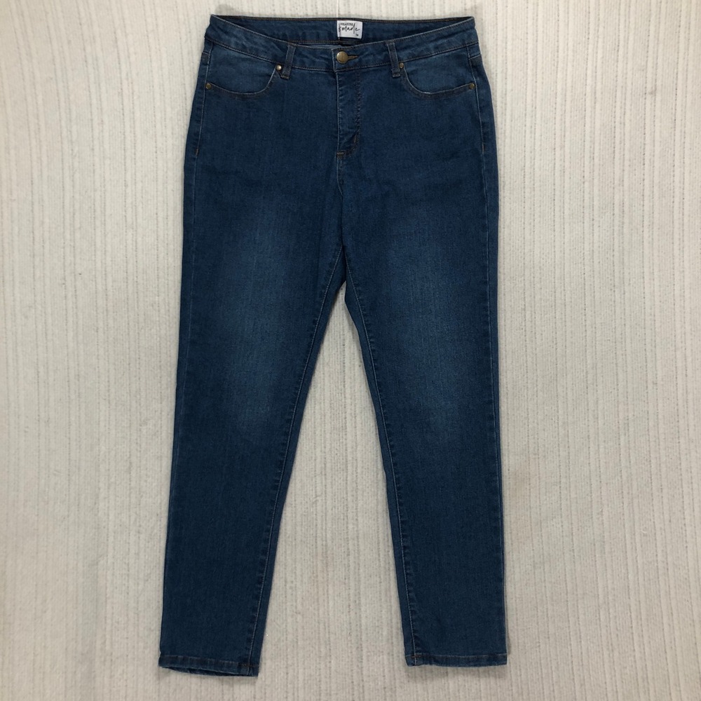 Measure & Made Women's Dark Wash Stretch Skinny Jeans Custom‎ Fit